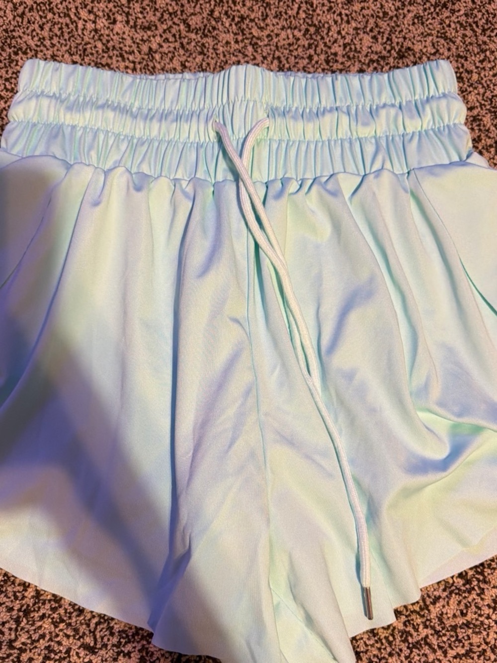 Women’s Elastic-Waist Light Blue Skort with Drawstring